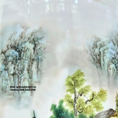 bình cổ hút hoạ tiết xóm núi, bình sứ trung quốc, gốm sứ giang tây